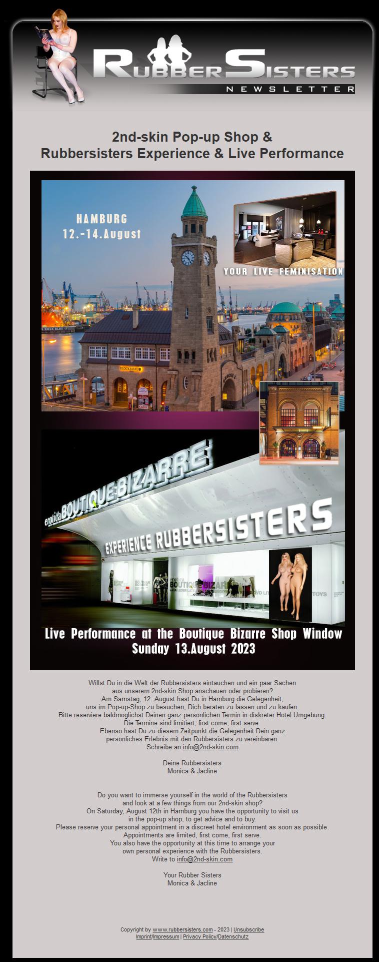 Rubbersisters / 2nd-skin - News 07/2023 - Pop-up Shop & Experience Hamburg 2023