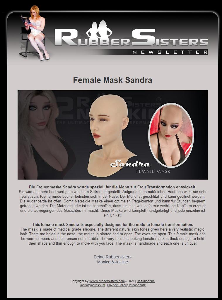 Rubbersisters / 2nd-skin - News 08/2021 - Female Mask Sandra
