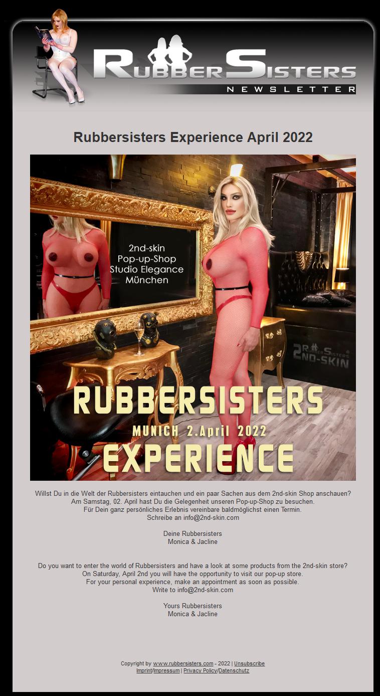 Rubbersisters / 2nd-skin - News 03/2022 - Experience April 2022