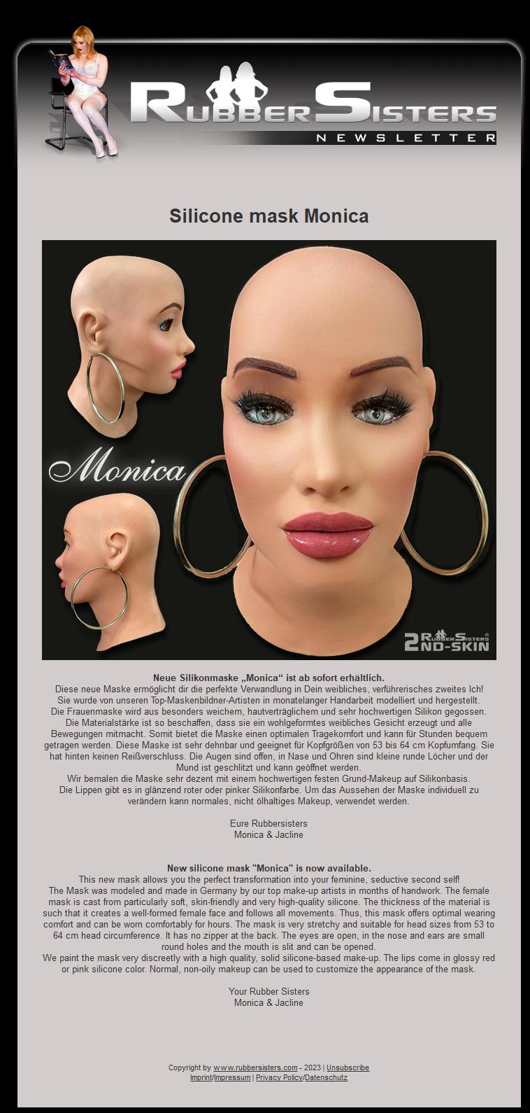 Rubbersisters / 2nd-skin - News 02/2023 - Monica Mask