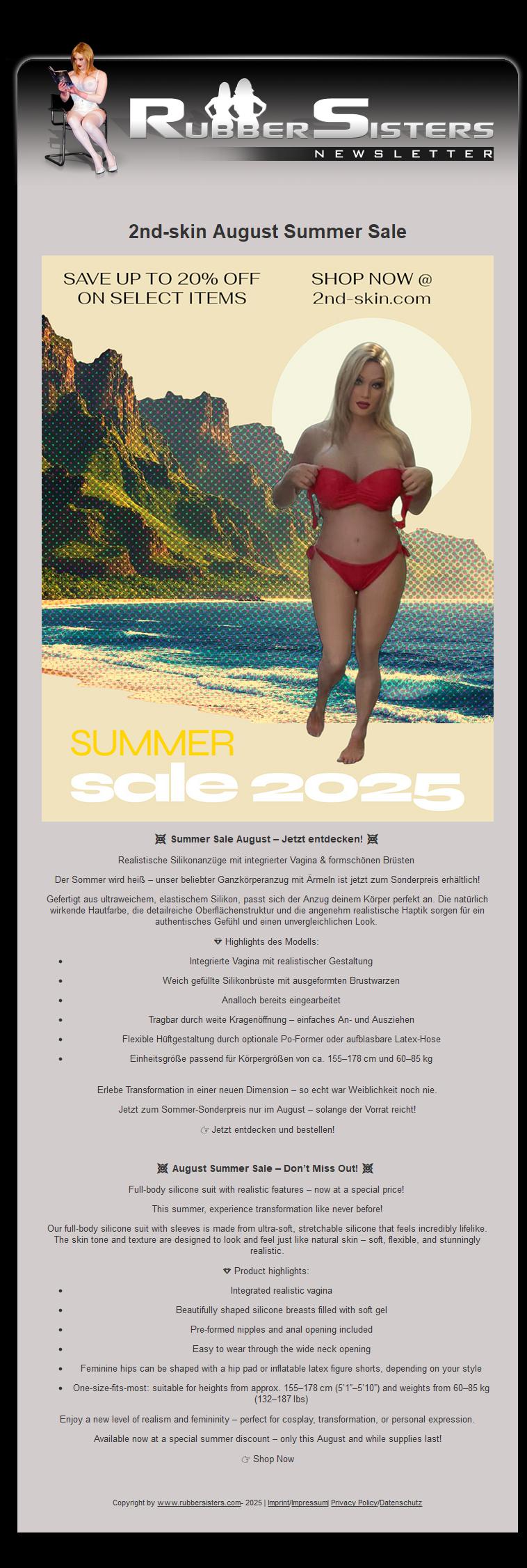 2nd-skin  - News 08/2025 - Summer Sale