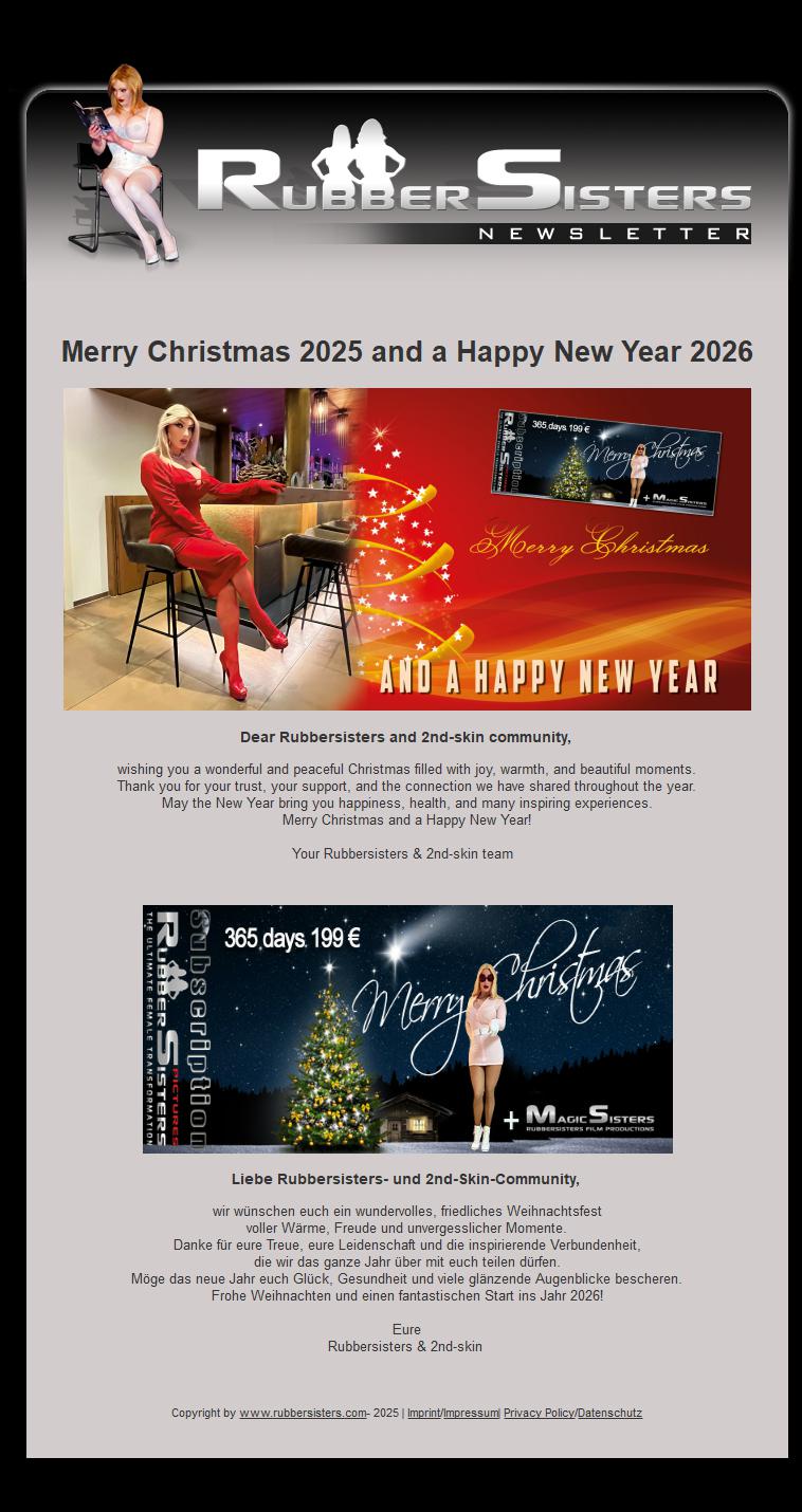 Rubbersisters - News 12/2025 - Merry Christmas and a Happy New Year